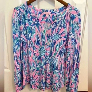 Lilly Pulitzer Lilias Tunic Cotton Top size Small